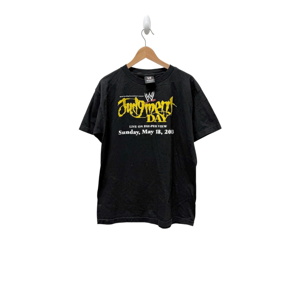 Vintage WWE Judgment Day 2003 T-Shirt Mens Wrestling Black Graphic Tee